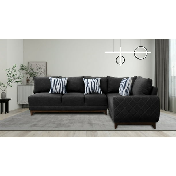 Sala Esquinera Milan Lino Gris Oxford 270X190 CM SALVANTO