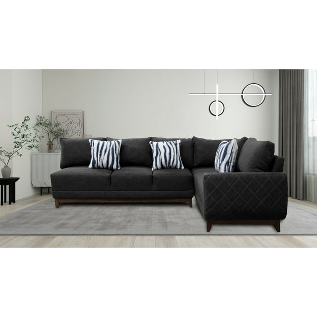 Sala Esquinera Milan Lino Gris Oxford 270X190 CM SALVANTO
