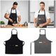 thumbnail image 2 of Practical Waterproof Canvas Apron With Multi Pocket Adjustable Neck Strap Waistband For Kitchen Restaurant Commercial Use Gray, 2 of 4