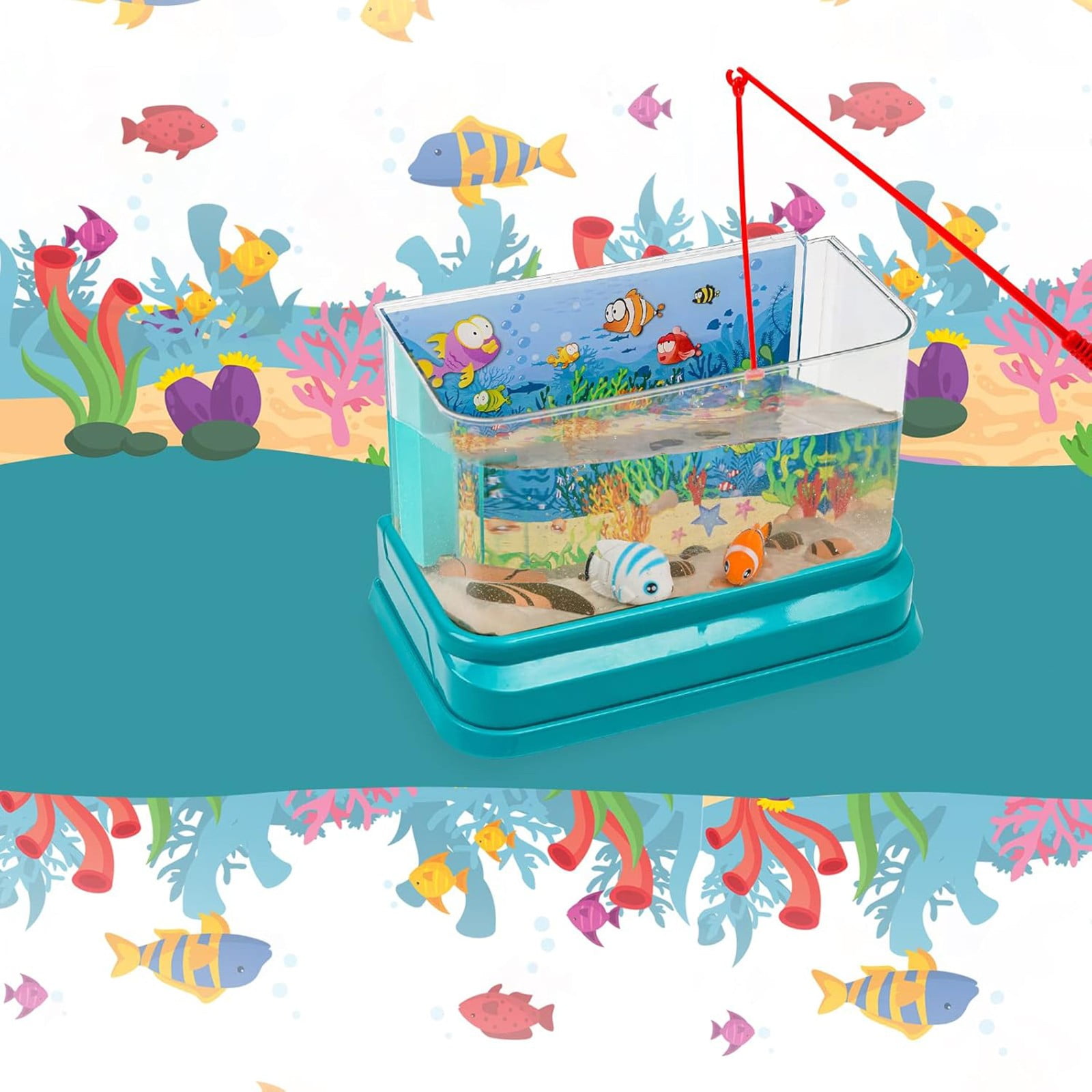 ds Aquarium Fishing Toy With Light & Music - Artificial Fish Tank With 2 Magnetic Fish, Electric Design - Educational Toy For Children