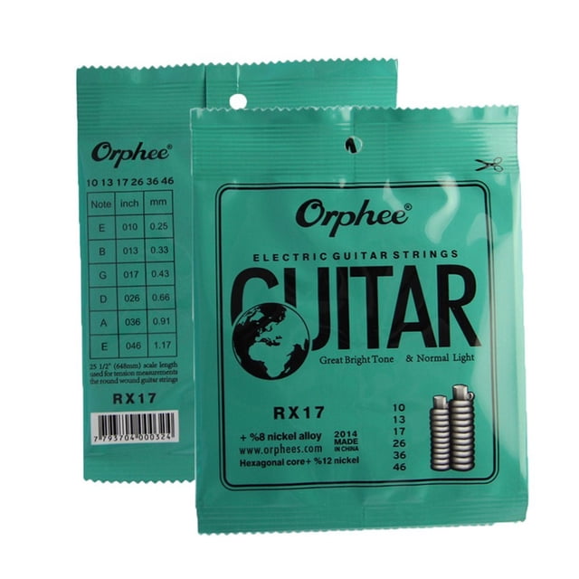 GLFILL Orphee Electric Guitar Strings FullSize Light Medium 942 1046 1150 Gauges Clear and Glossy Sound with Penetrating Tone Power Light (10-46)