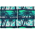 thumbnail image 2 of Palm Tree Kitchen Curtains 2 Panels UV Protected Tier Curtains, Half Window Curtains Kitchen Tiers for Guest Room Bathroom Sink Laundry Room Basement,24 x 27 Inch, 2 of 7