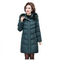 thumbnail image 2 of Homenesgenics Jackets for Women Plus Size in Clearance Women's Winter Plus Size Mid-Length Slim Padded Jacket Mother's Coat Green XL, 2 of 9