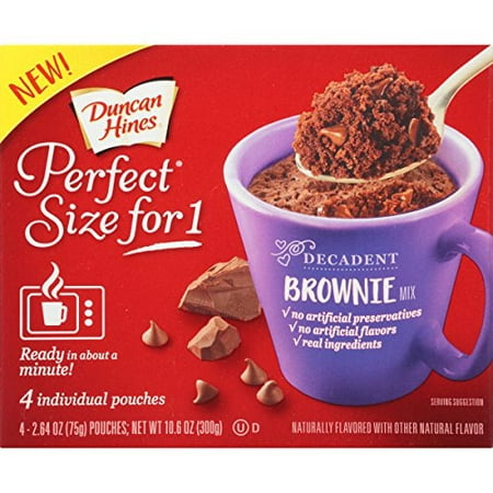 (16 Pouches) Duncan Hines Perfect Size for One Decadent Brownie Mix, 2.64 (Best Chocolate Brownie Mix)