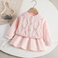 thumbnail image 5 of WAVSUF Kids Girls Sweater Sets 2 Piece, Long Sleeve Pullover and Skirts Fall Knitted Trendy Outfits Pink 1, 5 of 6