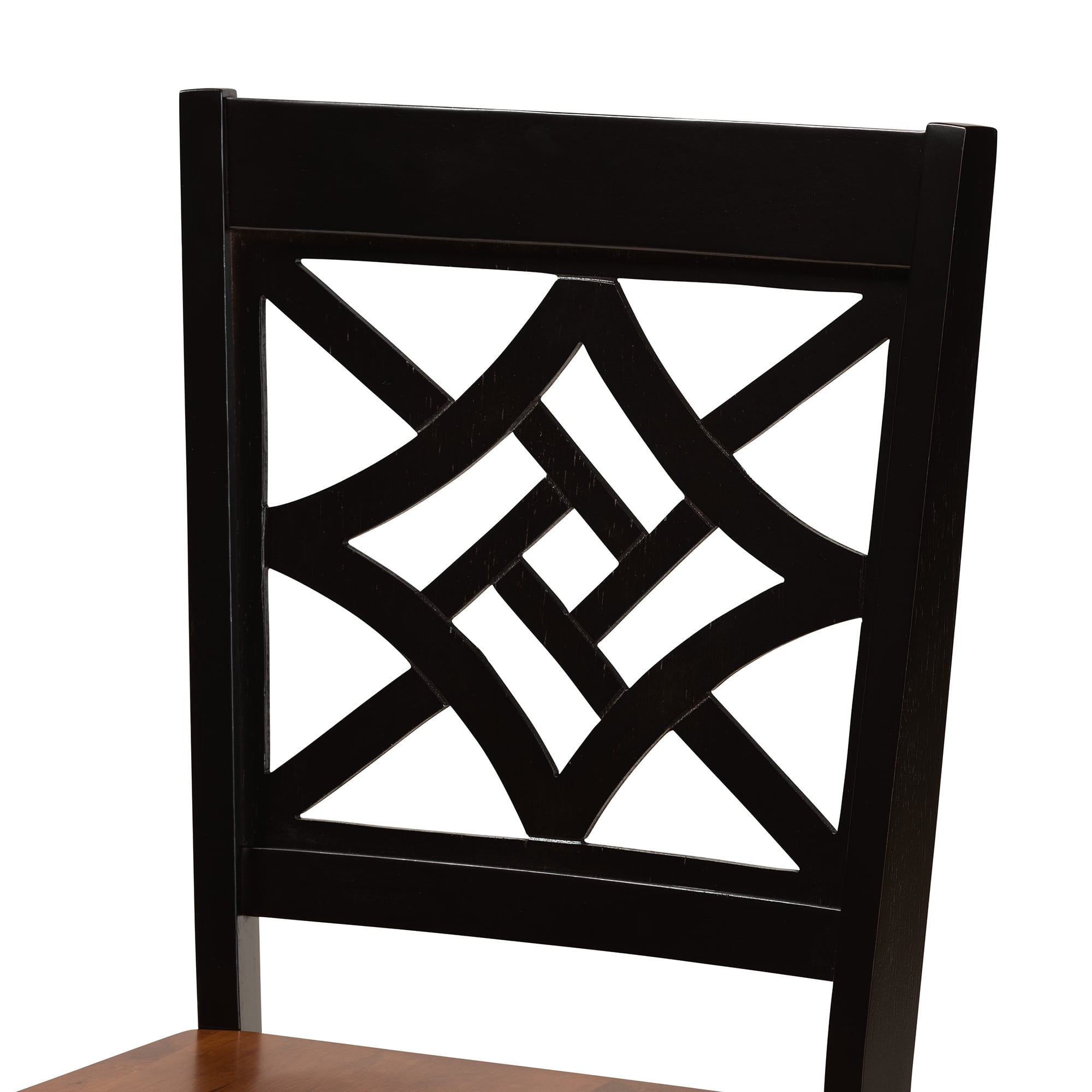 Baxton Studio Nicolette Dining Chair, Set of 2, Dark Brown
