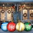 thumbnail image 4 of 4 Pcs 23.6 Inch Giant Inflatable Christmas Ball Christmas Decorations Giant Inflatable Ornaments Outdoor Christmas PVC Inflatable Decorated Ball Inflatable Outdoor Holiday Yard Decorations (Stylish), 4 of 12