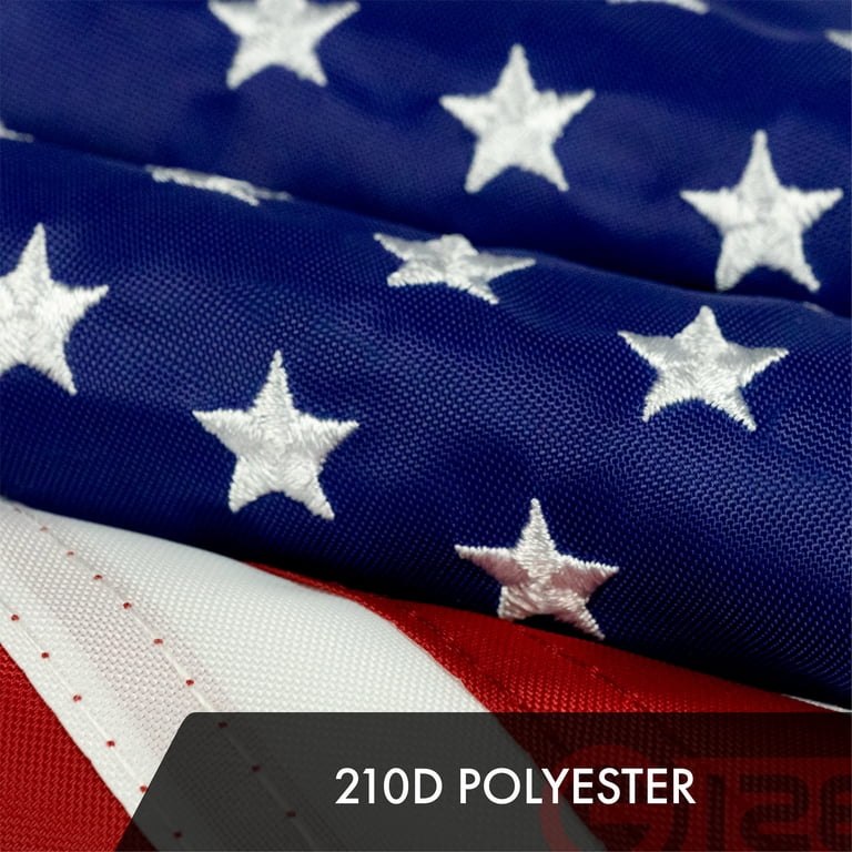 USA American Flag 12x18IN 2-Pack Embroidered Polyester By G128 