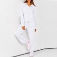 thumbnail image 2 of Leidass Womens 2 Piece Tracksuit Set Zip Up Hoodie and Jogger Pants Casual Lounge Set Long Sleeve Hooded Sweatshirt White XL, 2 of 6