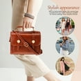 thumbnail image 3 of FONDOTIN Large Capacity Brown Women Bag Shoulder Bag Vintage Light Brown 1 Set For Travel And Everyday Use, 3 of 7
