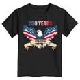 thumbnail image 5 of mgoYE 4th of July Shirt Girls Boys 250 Years American Anniversary Shirt American Flag Stars Fireworks Graphic Tee Tops 250th Anniversary USA Shirt Crew Neck(Black,2-3 Years), 5 of 5
