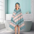 thumbnail image 6 of Pink and Blue Geometric Striped Pattern Hooded Bath Towel，50"x30" for Ages 3 To 12 Kids, Quick Dry Lightweight Soft Microfiber Hood Beach Towel Cover Up for Kids, 6 of 7