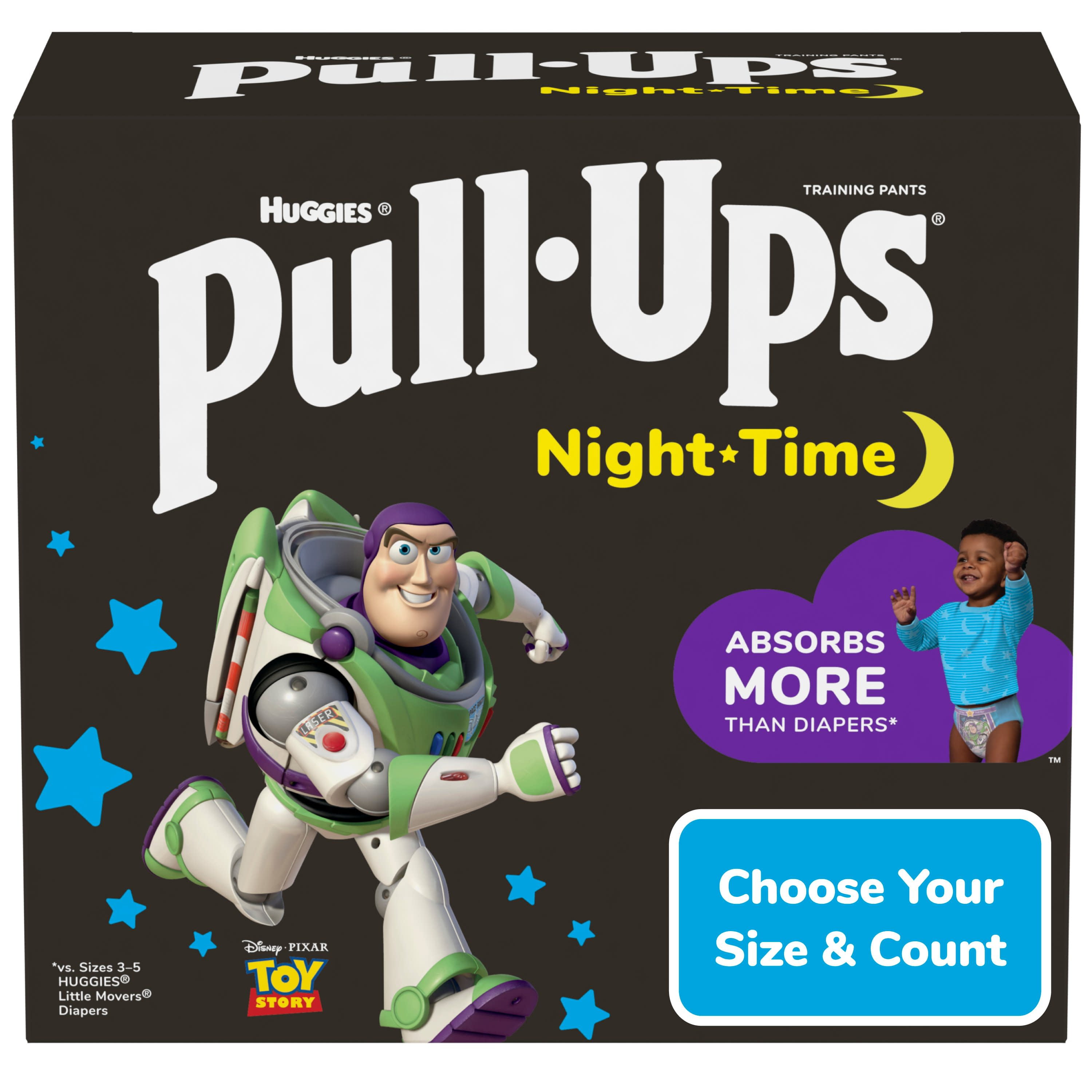 Pull-Ups Boys' Night-Time Potty Training Pants, 2T-3T (16-34 lbs), 68 Ct (More Options Available)