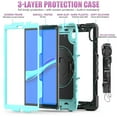 thumbnail image 2 of Dteck Lenovo Tab M10 HD (2nd Gen) 10.1 Inch 2020 Case TB-X306F/TB-X306X 10.1" Case with Built-in Screen Protector, Shockproof Rotatable Kickstand Cover Hand Strap and Shoulder Strap,Black++Mint, 2 of 8
