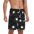 thumbnail image 2 of Balery Crescent and Stars Pantalones cortos de pijama de punto de algodón para hombre con cinturilla y bolsillos-4X-Large, 2 of 6