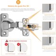 thumbnail image 3 of 20 Piezas Bisagras para gabinete cierre suave de cocina de Empotrable, accesorios hardware gabinetes, armarios y estanterías, Paneles Con Clip Para Facilitar La Instalación (20 piezas-Incrustado), 3 of 4