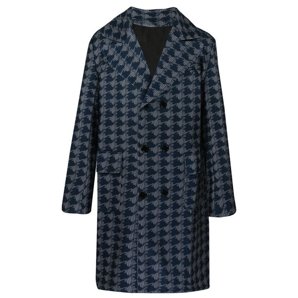 Chaqueta de abrigo para hombre con estampado de moda y cuello de traje de longitud media de invierno para hombre Pompotops oipoqjl21820