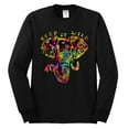 thumbnail image 2 of Wild Bobby, Keep It Wild Colorful Elephant Face Animal Lover Mens Long Sleeve Shirt, Black, Small, 2 of 3