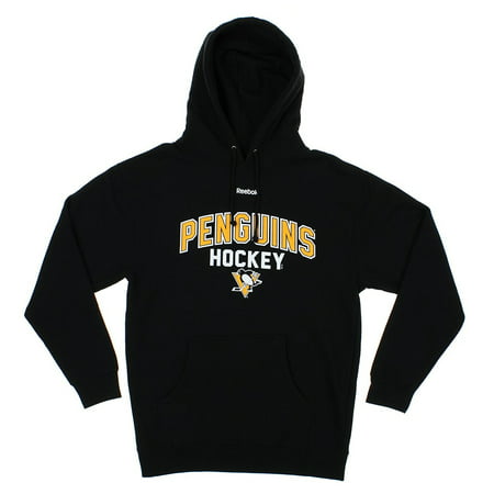Reebok NHL Men's Pittsburgh Penguins Logo Crest Basic Pullover Fleece Hoodie