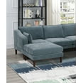 thumbnail image 3 of Living Room Classic 6pc Modular Sectional set 2x Armless Chair 2x Corner Wedge 2x Ottoman Mineral Morgan Fabric Cushion Couch, 3 of 9