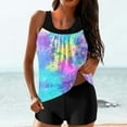 thumbnail image 2 of VEKDONE Womens Tankini Swimsuits with Boy Shorts Two Piece Bathing Suits Tummy Control Swimwear Print Tankinis Swimsuit Athletic Set A Multicolor M, 2 of 5