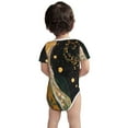 thumbnail image 3 of Yiaed Abstract Gold Floral Galaxy Print Infant Climbing Short Sleeve Onesie One-Piece Baby Bodysuit Clothes 0-12 Months -18 Months, 3 of 6