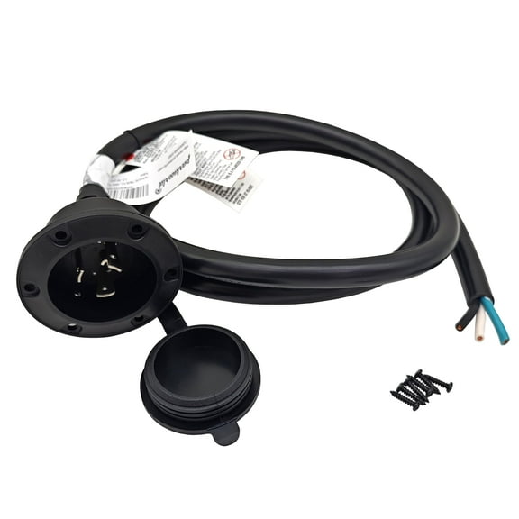 Parkworld 79636 NEMA L5-30 Port Plug Assembly Power Inlet NEMA L5-30P Molded with 10AWG Power Cord 6FT