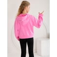 thumbnail image 3 of Hotiary 7-14Y Girls Casual Half Ziper Hoodies Long Sleeve Solid Color Pullover Sweatshirts With Thumb Hole, 3 of 8
