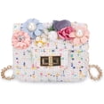 thumbnail image 1 of Petit Sac à Main pour Petites Filles Fleurs & Perles Mini Mignon Sac à Main Princesse Sac Messager pour Jouets Cadeaux (Blanc), 1 of 6