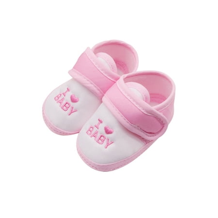 

Rotosw Newborn Crib Shoe Soft Sole Cotton Shoes Floral Flats Baby Girls Boys Firstv Walkers Infant Anti Slip Magic Tape Sneakers Pink 4.5C