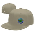 thumbnail image 4 of DouZhe Flat Brim Cap Snapback Hat, Cartoon Fishing Frog Prints Adjustable Yellow Adult Baseball Cap, 4 of 6