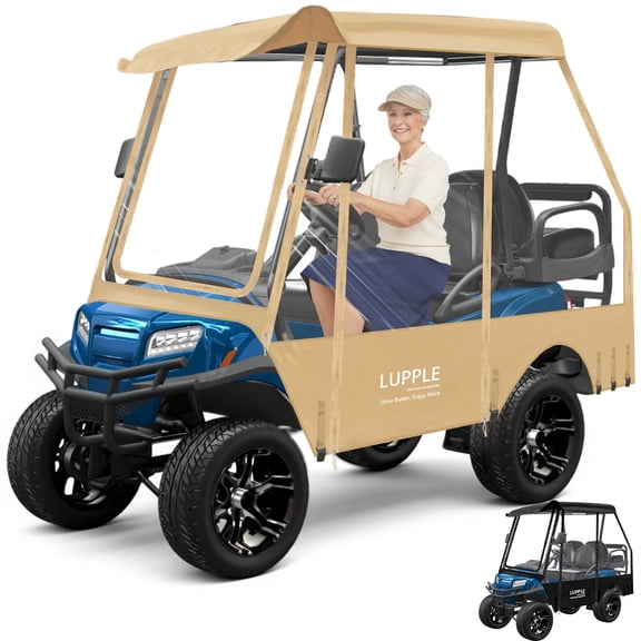LUPPLE 4 Passenger Golf Cart Enclosure for Club Car Precedent, Short Roof 59" Rain Cover 600D