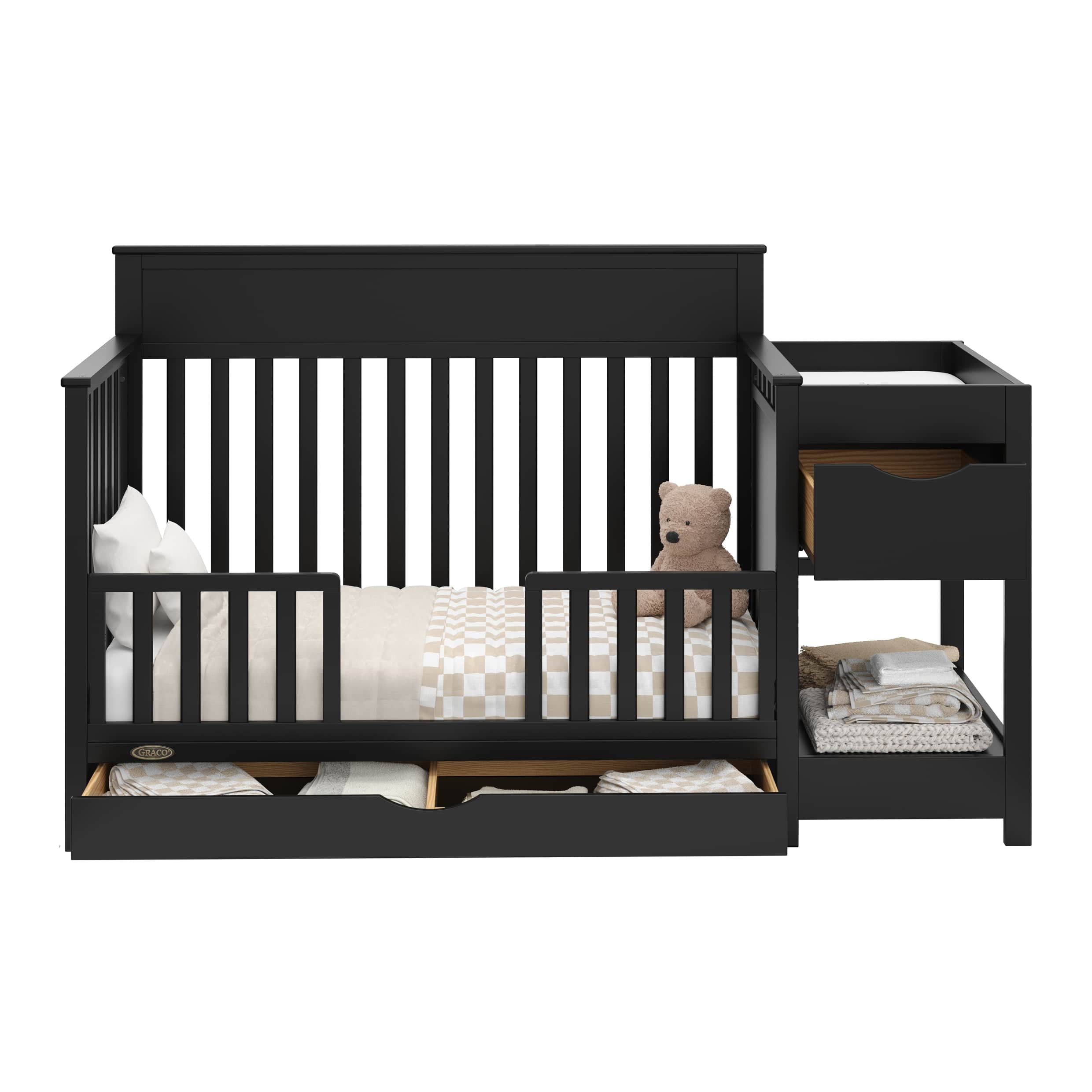 Graco Shiloh Convertible Baby Crib and Changer, Black