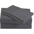 thumbnail image 1 of 600 Thread Count 4 Piece Sheet Set 15 Inch Deep Pocket 100% Egyptian Cotton Color Dark Grey Solid Size Queen, 1 of 1