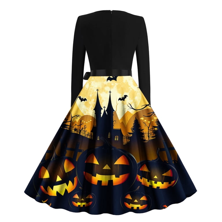 slim fit dress slacks Unique Vintage Delores Autumn Leaves 50s Dress – Lemonie Boutique main image 1