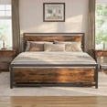 thumbnail image 6 of Asofer Queen Bed Frame with Wood Headboard, Industrial Low Profile Platform, Noise Free, No Box Spring Needed, Black Brown, 6 of 10
