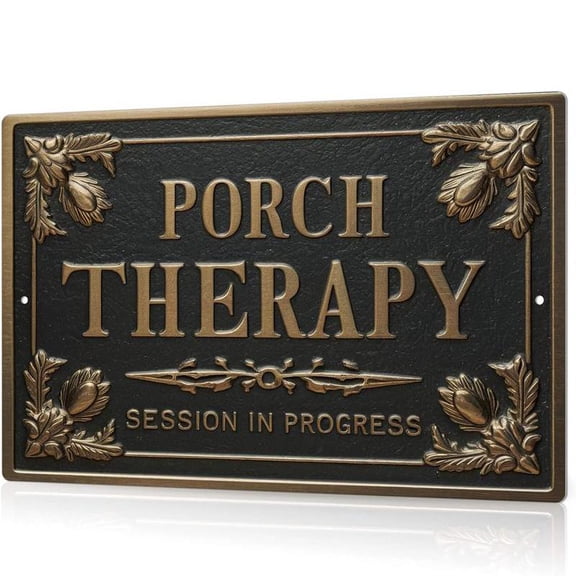 Porch Therapy Tin Sign Porch Therapy Session In Progress Wall Decor For Front Back Porch Patio Decoration Deck Bar Garden Backyard Decor 8 X 12 In
