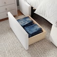 thumbnail image 6 of Martha Stewart King Upholstered Platform Bed with Wingback Headboard and 4 Side Storage Drawers, Wood Slat Foundation, No Box Spring Needed, Off-White, 6 of 20