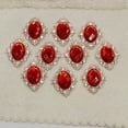 thumbnail image 1 of Rongfmy 10 Piece Diamante Rhinestone Beads Flat Back Button Scrapbook Sewing Craft Red 30x25mm, 1 of 9