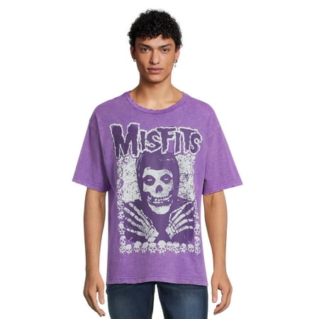 Misfits Men's & Big Men's Skull Pattern Poster Graphic Band Tee, Size XS-3XL