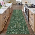 thumbnail image 2 of WIPONKEN 2x8 Runner Rugs Morris Carpet for Living Room Bedroom Dining Room Office Farmhouse, Machine Washable Non Slip Vintage Persia Rug Green, 2 of 7