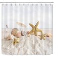 thumbnail image 3 of Shower Curtain Tropical Beach 180x200cm Starfish And Shells With Hooks On White Beach Shower Curtain, 3 of 5