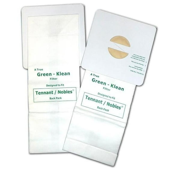 Green Klean GK-Ten-BacPK Tennant Nobles Portapac & Models 3050, 3000 & 3040 Replacement Vacuum Bags - 10 per Case - Case of 10