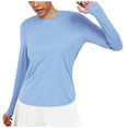 thumbnail image 2 of Wowcloth Women's Yoga Top, Casual Solid Color Pullover Long Sleeve with Thumb Holes, Sport Wear for Yoga and Daily Fitness, 2 of 9