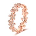 thumbnail image 1 of Anillo apilable de lujo Chapado en plata para mujer, anillos de joyería fina con margaritas y flores infinitas reales para fiesta de compromiso y boda, 1 of 5