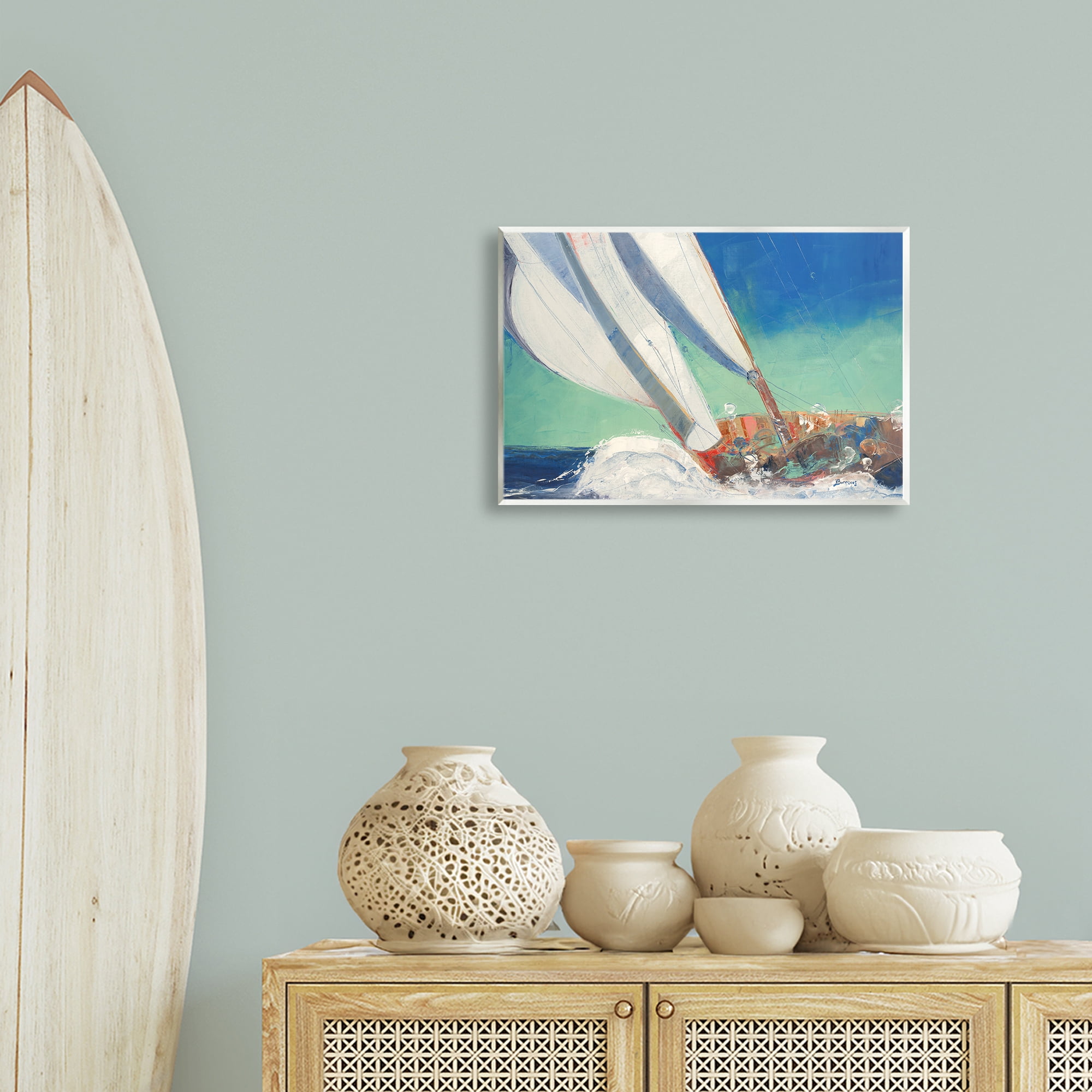 Stupell Industries Maritime Boat Hull Nautical & Beach Painting Unframed Art Print Wall Art, 19 x 13