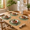 thumbnail image 4 of Unique Bargains 10 Pcs Round Solid Color Jute Placemat 11.81"x11.81" Green, 4 of 5