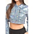 thumbnail image 4 of Chamarra denim acabado holografico /Juvenil, 048 (Azul medio) azul G, 4 of 8