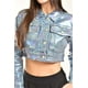 thumbnail image 4 of Chamarra denim Roman Fashion Holográfico Juvenil 048 Azul medio M, 4 of 8