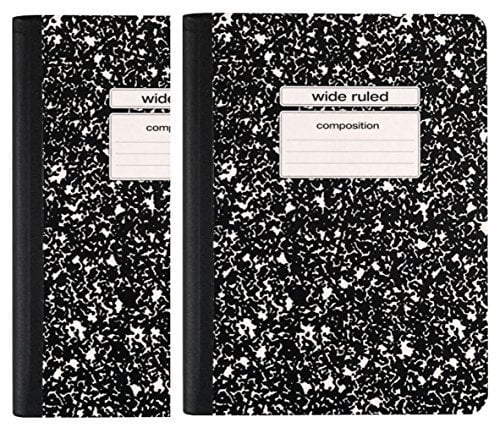 Staples Black Wide Ruled Composition Notebook 2 Pack 